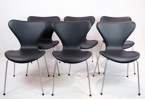 Set of six Seven chairs, model 3107, Arne Jacobsen, Fritz Hansen, 1967
