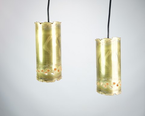 Ceiling lamp - Brass - Cylinder shape - Black cord - Sven Aage Holm Sørensen - 
1960
Great condition
