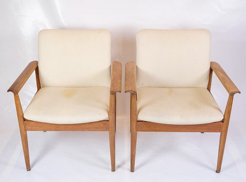 Set Of 2 Armchairs - Diplomat - Teak - Light Wool Fabric - Finn Juhl - France & 
Søn - 1960s
Great condition
