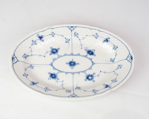 Oval Dish - No. 18 - Porcelain - Blue Painted - Blue Fluted - Bing & Grondahl