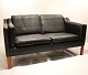 Black leather 2 seater sofa, model 2212, by Børge Mogensen and Fredericia 
Furniture.
5000m2 showroom.
