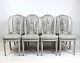 Gustavian furniture set consisting of 8 dining chairs.