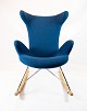 Rocking chair - Dark blue Fabric - Danish Design - 1980
