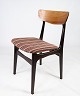 Set Of 2 Dining Chairs - Rosewood - Striped Fabric - Schønning & Elgaard - 1960s