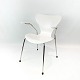 Syver stol - Model 3207 - Hvid - Med Armlæn - Arne Jacobsen - Fritz Hansen - 
1990