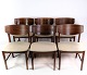 Dining room chairs, rosewood, fabric, Danish design, 1960