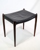 Stool - Model 78a - Black Leather - Niels O. Møller - J.L. Møller