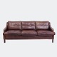 Leather sofa - Brown leather - 3 seater - Danish design - 1970s