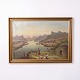 Painting on Canvas with Motif of River through Mountain Landscape Signed Vilhelm Engström / pseudonym for Mark Osman Curtis (1879-1959)