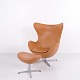 Egg Chair Model 3316 with Ottoman in Elegance Cognac Leather by Arne Jacobsen for Fritz Hansen