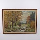 Svend Østergaard Oil Painting with Red Deer in an Autumn Landscape, circa 1930–1950