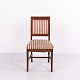 Antique Neoclassical Mahogany Chair with Inlay and Striped Upholstery circa 1900–1910