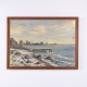 Frits Jacobsen Vintage Coastal Landscape with Harbour 55 x 75 cm