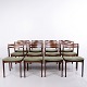 Set of 12 Danish Rosewood Dining Chairs with Green Upholstery 1960s