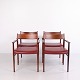 Set of Four Arne Vodder Model 418 B Rosewood Armchairs with Burgundy Leather Sibast 1960s